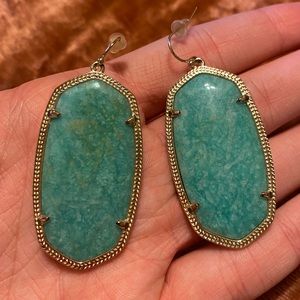 Danielle Gold Statement Earrings in Amazonite